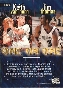 1997 Press Pass - One On One #4 Keith Van Horn / Tim Thomas Back