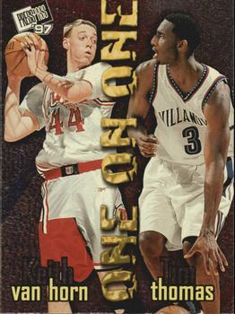 1997 Press Pass - One On One #4 Keith Van Horn / Tim Thomas Front
