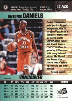 1997 Press Pass Double Threat #4 Antonio Daniels Back