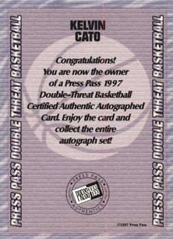 1997 Press Pass Double Threat - Autographs #NNO Kelvin Cato Back
