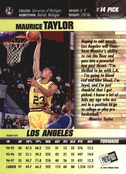 1997 Press Pass Double Threat - Blue #14 Maurice Taylor Back