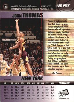 1997 Press Pass Double Threat - Blue #24 John Thomas Back