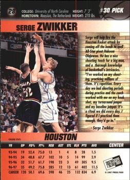 1997 Press Pass Double Threat - Blue #28 Serge Zwikker Back