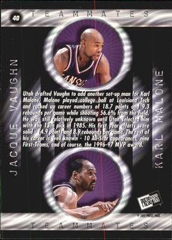 1997 Press Pass Double Threat - Blue #40 Jacque Vaughn / Karl Malone Back