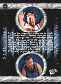 1997 Press Pass Double Threat - Blue #42 Paul Grant / Stephon Marbury Back