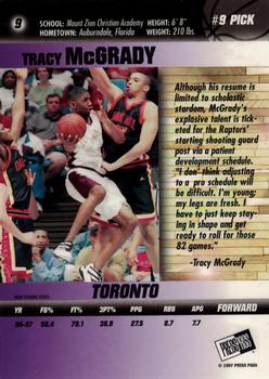 1997 Press Pass Double Threat - Blue #9 Tracy McGrady Back