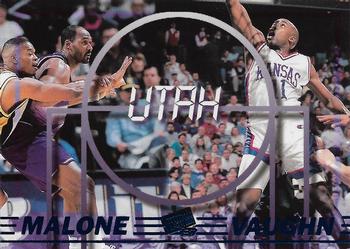 1997 Press Pass Double Threat - Blue #40 Jacque Vaughn / Karl Malone Front