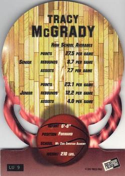 1997 Press Pass Double Threat - Light It Up #LU9 Tracy McGrady Back