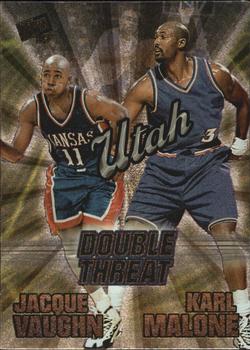 1997 Press Pass Double Threat - Nitrokrome #DT2 Jacque Vaughn / Karl Malone Front