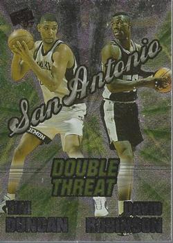 1997 Press Pass Double Threat - Nitrokrome #DT1 Tim Duncan / David Robinson Front