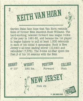 1997 Press Pass Double Threat - Retroactive #2 Keith Van Horn Back