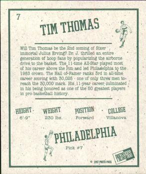 1997 Press Pass Double Threat - Retroactive #7 Tim Thomas Back