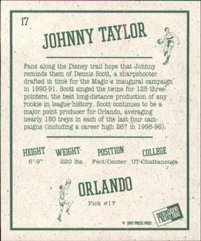 1997 Press Pass Double Threat - Retroactive #17 Johnny Taylor Back