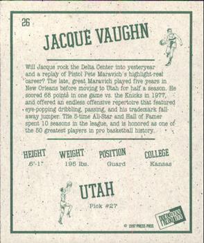 1997 Press Pass Double Threat - Retroactive #26 Jacque Vaughn Back