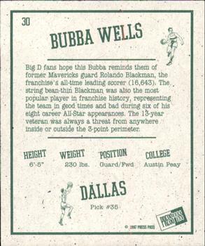 1997 Press Pass Double Threat - Retroactive #30 Bubba Wells Back