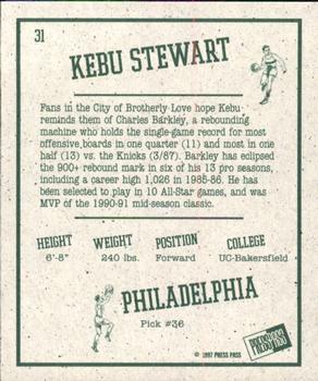 1997 Press Pass Double Threat - Retroactive #31 Kebu Stewart Back