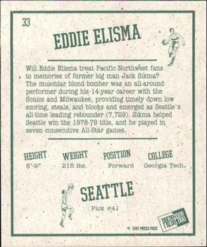 1997 Press Pass Double Threat - Retroactive #33 Eddie Elisma Back