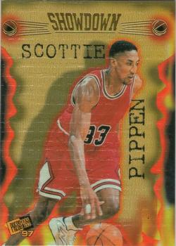 1997 Press Pass Double Threat - Showdown #S5 Scottie Pippen / Ron Mercer Front