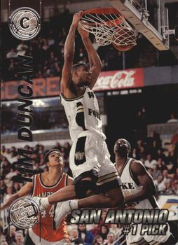 1997 Press Pass Double Threat - Silver #1 Tim Duncan Front