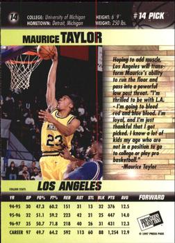 1997 Press Pass Double Threat - Silver #14 Maurice Taylor Back