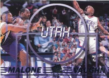 1997 Press Pass Double Threat - Silver #40 Jacque Vaughn / Karl Malone Front