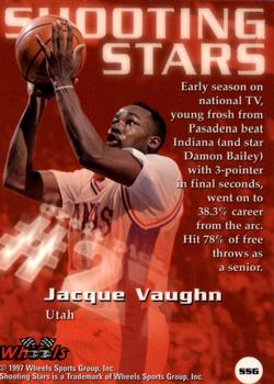 1997 Wheels Rookie Thunder - Shooting Stars #SS6 Jacque Vaughn Back
