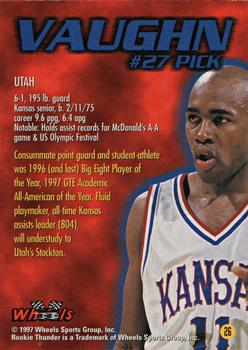 1997 Wheels Rookie Thunder - Storm Front #26 Jacque Vaughn Back