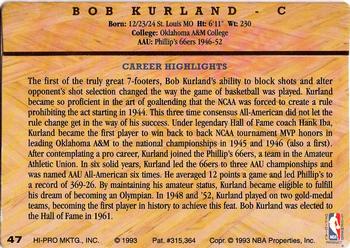 1993 Action Packed Hall of Fame #47 Bob Kurland Back