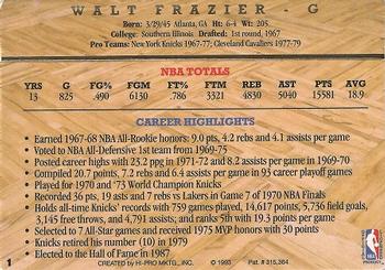 1993 Action Packed Hall of Fame #1 Walt Frazier Back