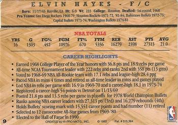 1993 Action Packed Hall of Fame #9 Elvin Hayes Back