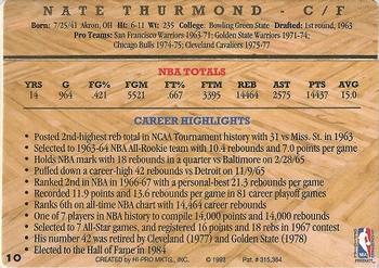 1993 Action Packed Hall of Fame #10 Nate Thurmond Back