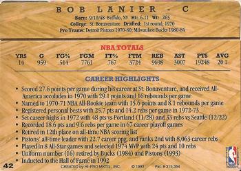 1993 Action Packed Hall of Fame #42 Bob Lanier Back