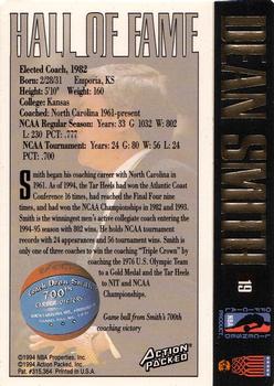 1995 Action Packed Hall of Fame #19 Dean Smith Back