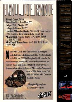1995 Action Packed Hall of Fame #4 Red Holzman Back