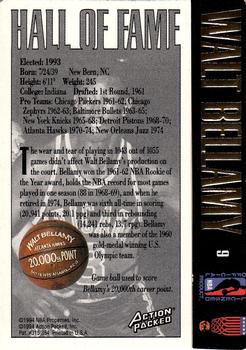 1995 Action Packed Hall of Fame #9 Walt Bellamy Back