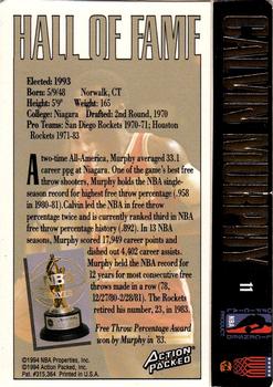 1995 Action Packed Hall of Fame #11 Calvin Murphy Back