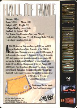 1995 Action Packed Hall of Fame #21 Nate Thurmond Back