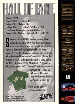 1995 Action Packed Hall of Fame #23 Bill Sharman Back