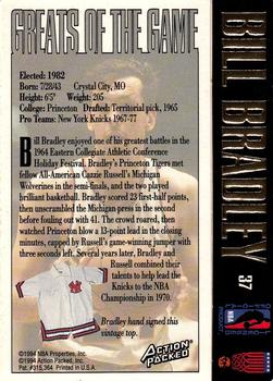 1995 Action Packed Hall of Fame #37 Bill Bradley Back