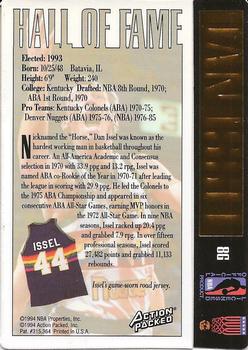 1995 Action Packed Hall of Fame - 24K Gold #8G Dan Issel Back