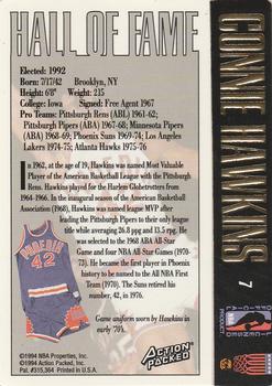 1995 Action Packed Hall of Fame - Autographs #7 Connie Hawkins Back