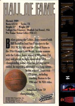 1995 Action Packed Hall of Fame - Autographs #14 K.C. Jones Back