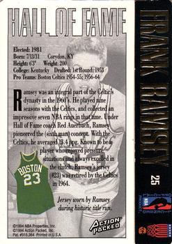 1995 Action Packed Hall of Fame - Autographs #25 Frank Ramsey Back