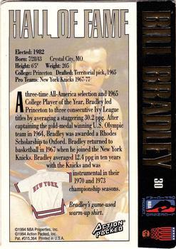 1995 Action Packed Hall of Fame - Autographs #30 Bill Bradley Back