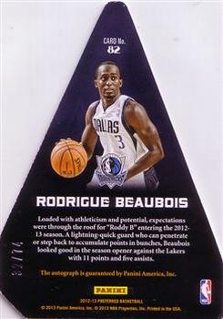 2012-13 Panini Preferred #82 Rodrigue Beaubois Back