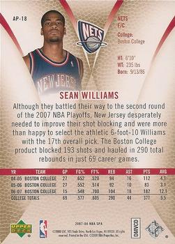 2007-08 SP Authentic - Authentic Profiles #AP-18 Sean Williams Back
