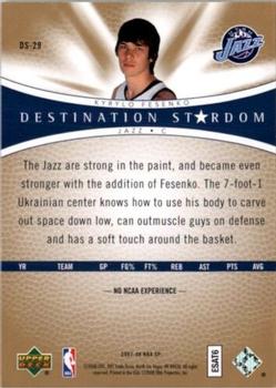 2007-08 SP Authentic - Destination Stardom #DS-29 Kyrylo Fesenko Back