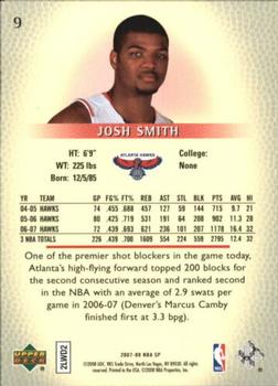 2007-08 SP Authentic - Retail #9 Josh Smith Back