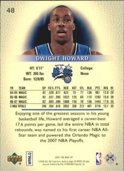 2007-08 SP Authentic - Retail #48 Dwight Howard Back