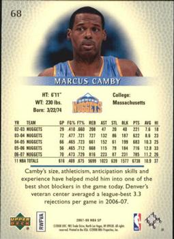 2007-08 SP Authentic - Retail #68 Marcus Camby Back